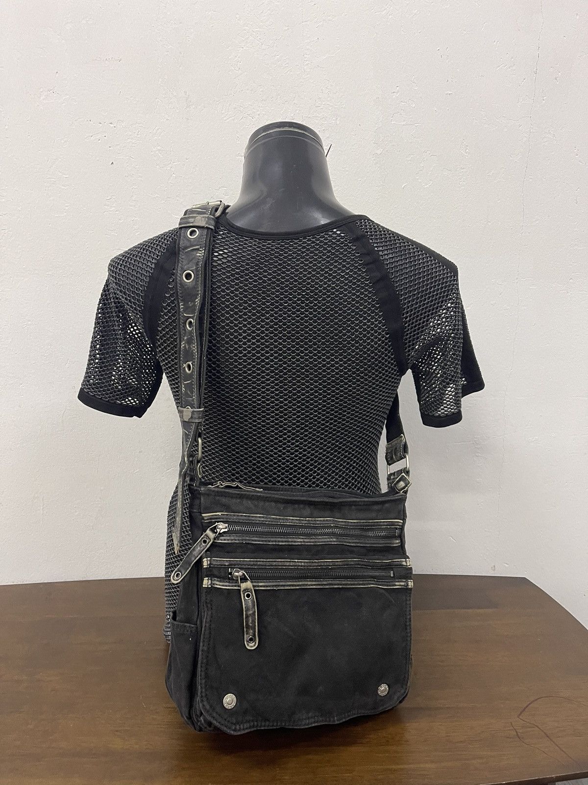 Japanese Brand Grand Stone Black Dyed Multi Compartment Utilities bag Size ONE SIZE - 6 Thumbnail