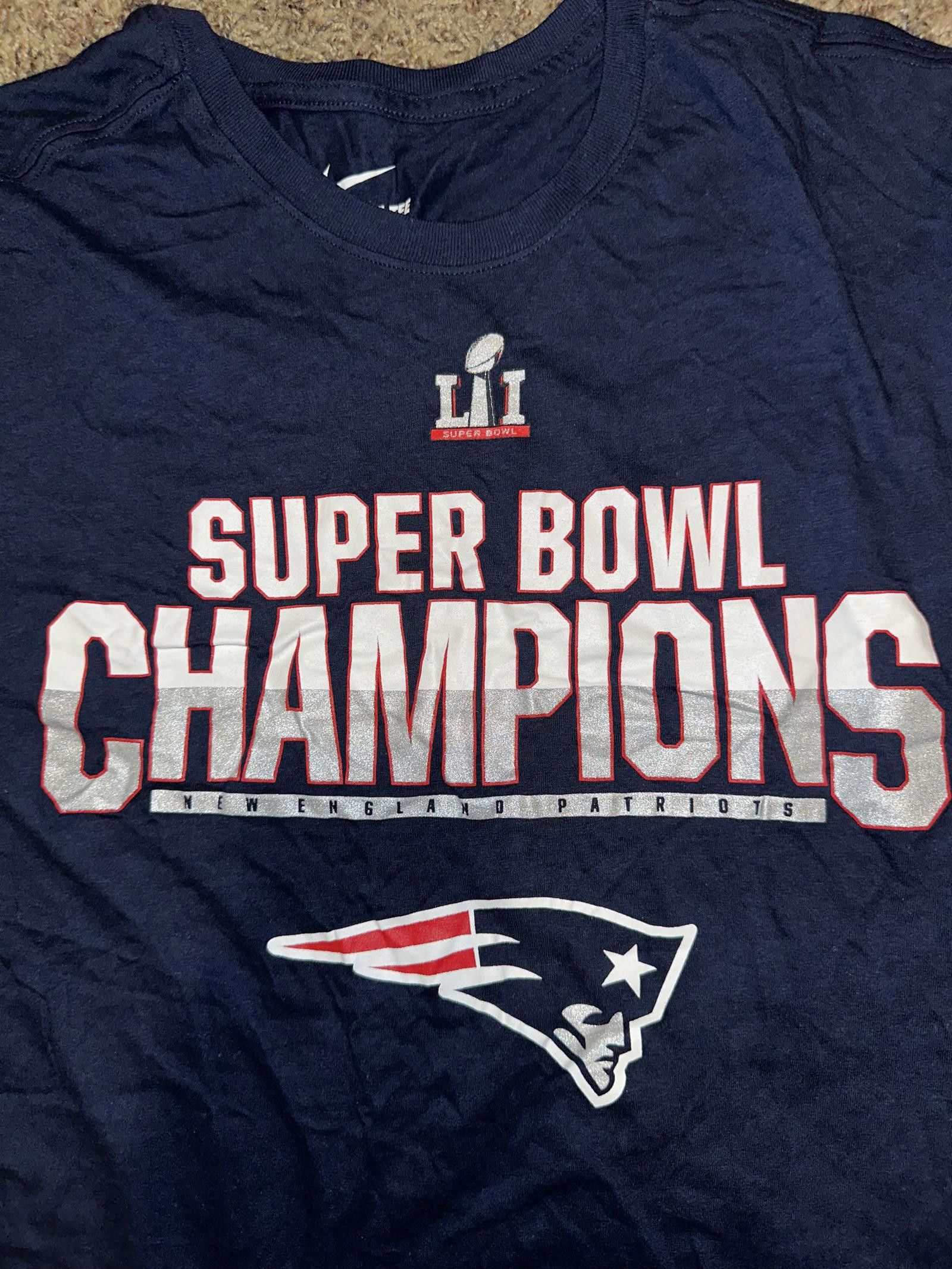 Nike Nike Patriots Shirt Mens Blue Super Bowl Champions Tee Size US L / EU 52-54 / 3 - 2 Thumbnail