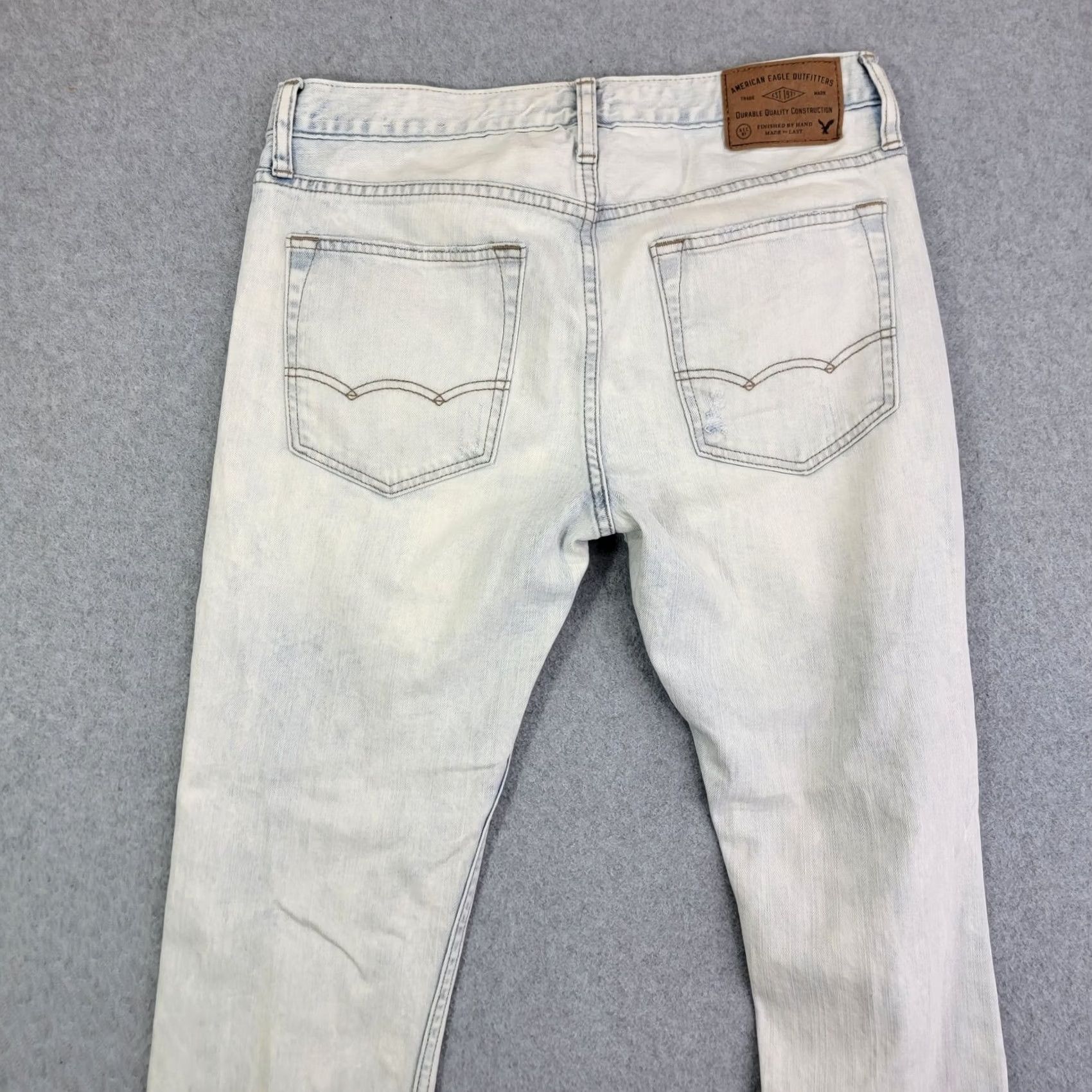 American Eagle Outfitters American Eagle Jeans Men 31x25 Slim Skinny Distressed Blue Denim Core Flex 5-Pocket 31 in Inseam Mens Size US 31 - 7 Thumbnail