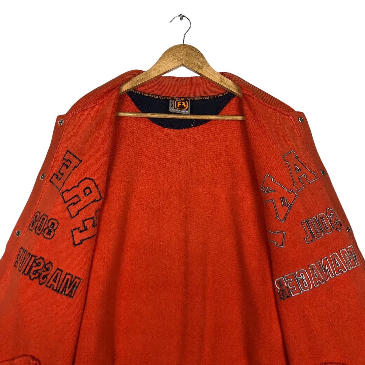 Japanese Brand Rare Freaky Massive Manager Varsity Jacket Large Orange Size US L / EU 52-54 / 3 - 12 Thumbnail