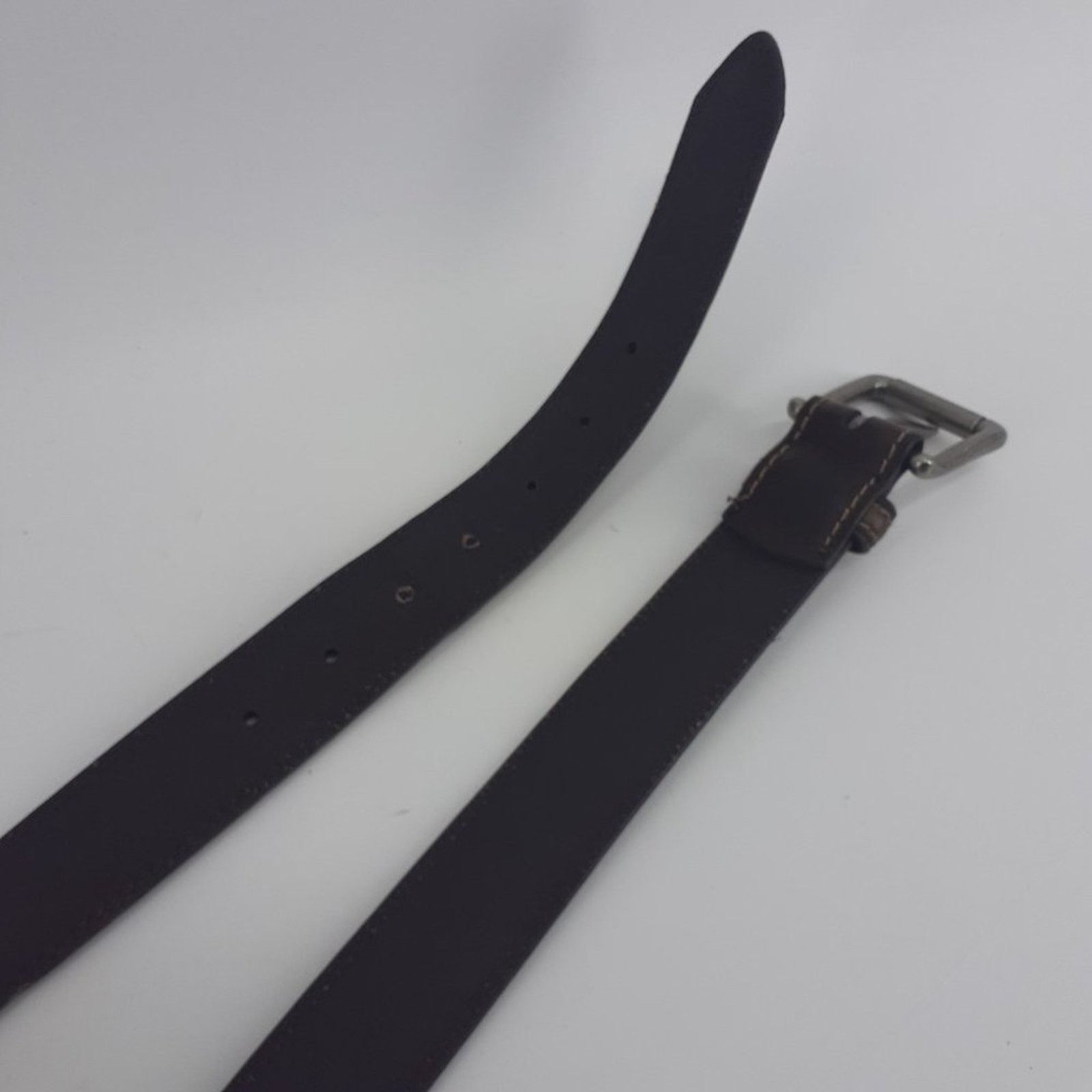Dickies Dickies Men's Brown Leather Belt Silver Town Squared 43 Size 42 - 5 Thumbnail