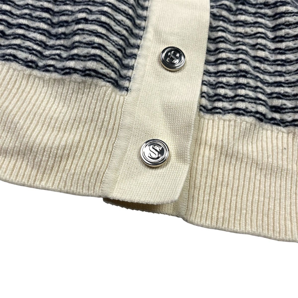 Sandro Sandro Luxury Stripped Cardigan V-Neck Sweater Wool Size S / US 4 / IT 40 - 4 Thumbnail