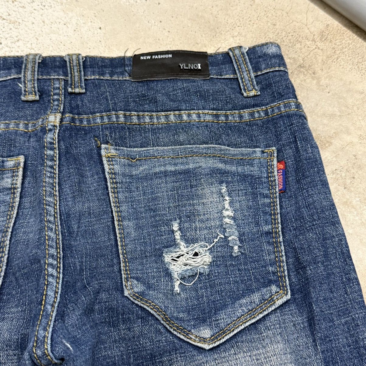 Japanese Brand I6w9 Style Distressed Skinny Denim Pants Size US 29 - 15 Thumbnail