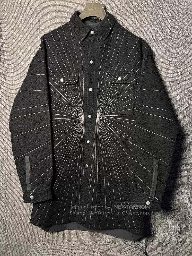 Rick Owens Rick Owens Embroidered Wool Workwear Shirt Jacket Size US S / EU 44-46 / 1 - 1 Thumbnail