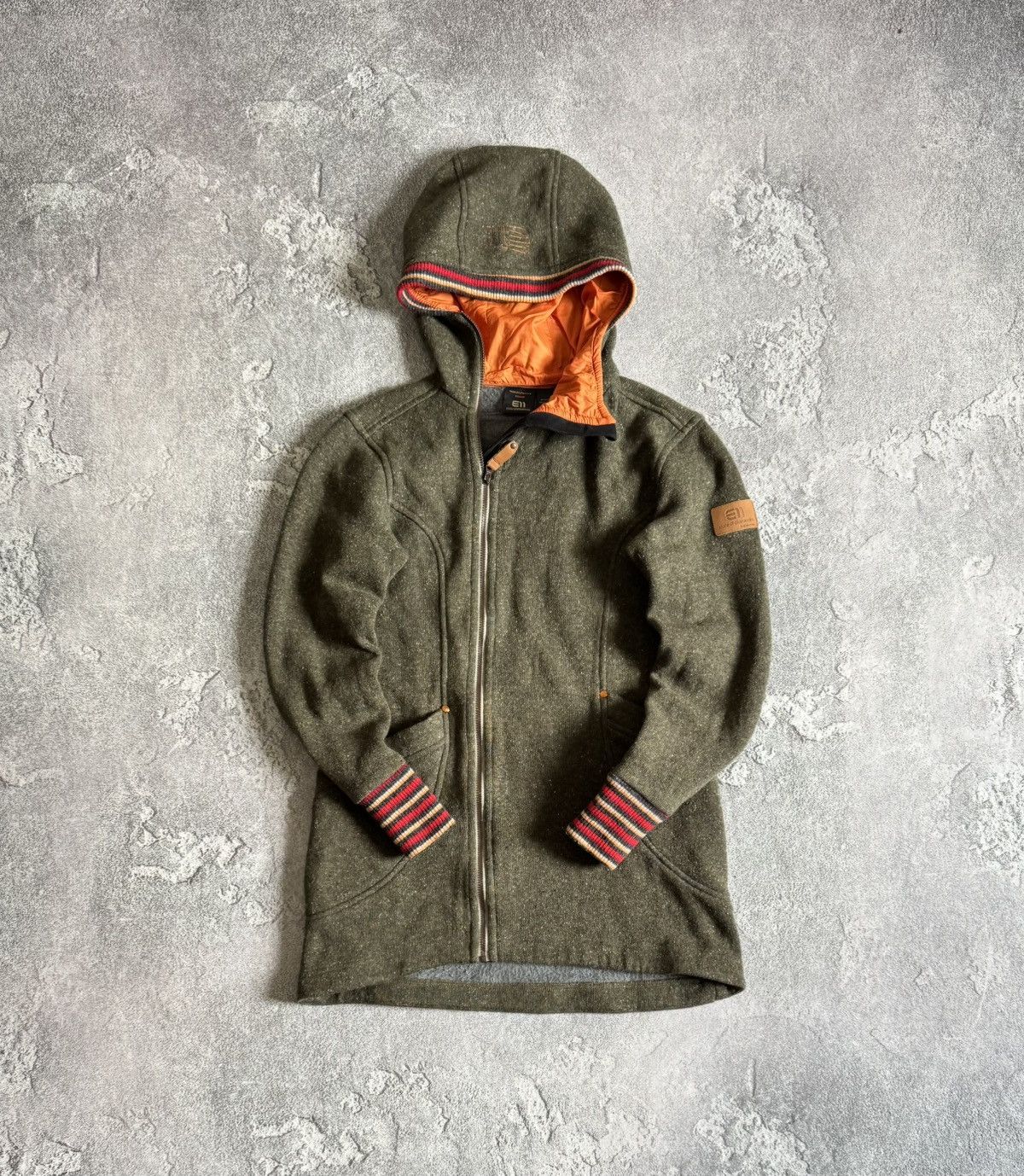 State of elevenate XS zip wool hooded jacket gorpcore warm