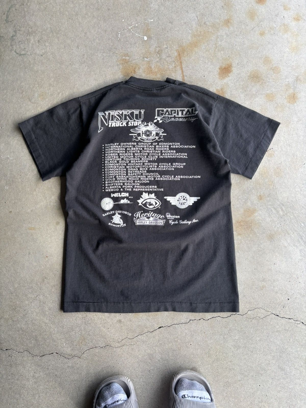 Harley Davidson Vintage Early 90s Harley Davidson Owners Club Alberta Tee Size US M / EU 48-50 / 2 - 2 Thumbnail