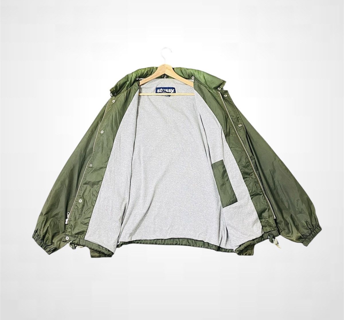 Stussy Vtg Stussy Hidden Hoodie Oversize Windbreaker Size US XXL / EU 58 / 5 - 4 Thumbnail