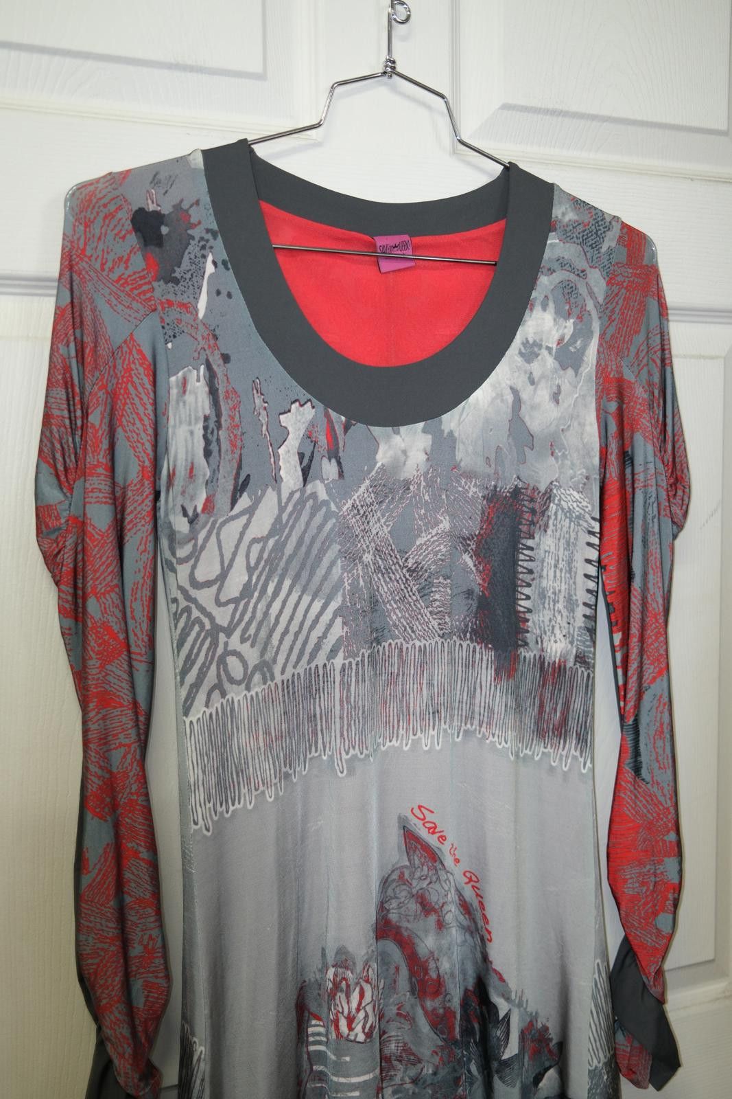 Other 00's Save The Queen AOP Abstract Midi Dress Size L / US 10 / IT 46 - 3 Thumbnail