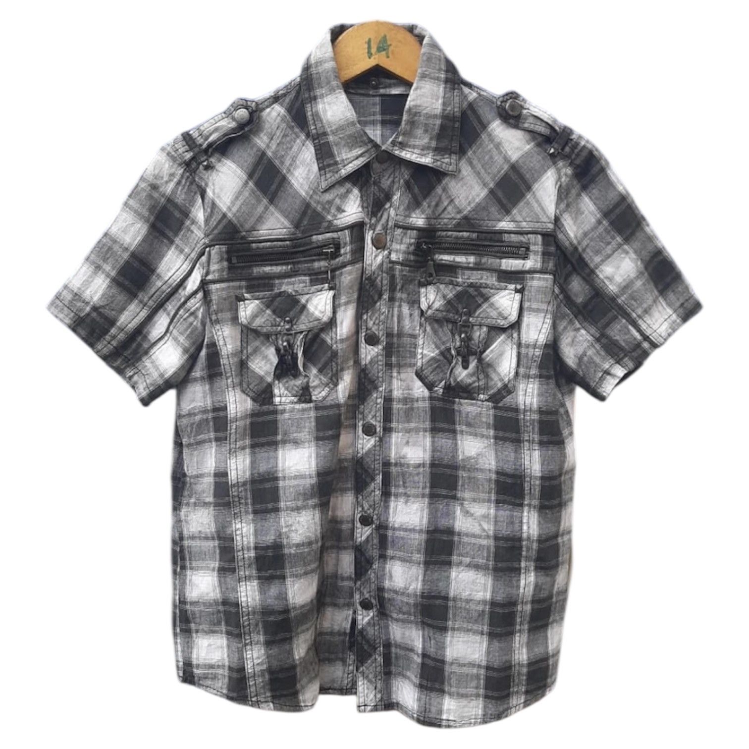 In The Attic 2000s In The Attic Bondage Plaid Shirt y2k Lgb Size US M / EU 48-50 / 2 - 1 Thumbnail