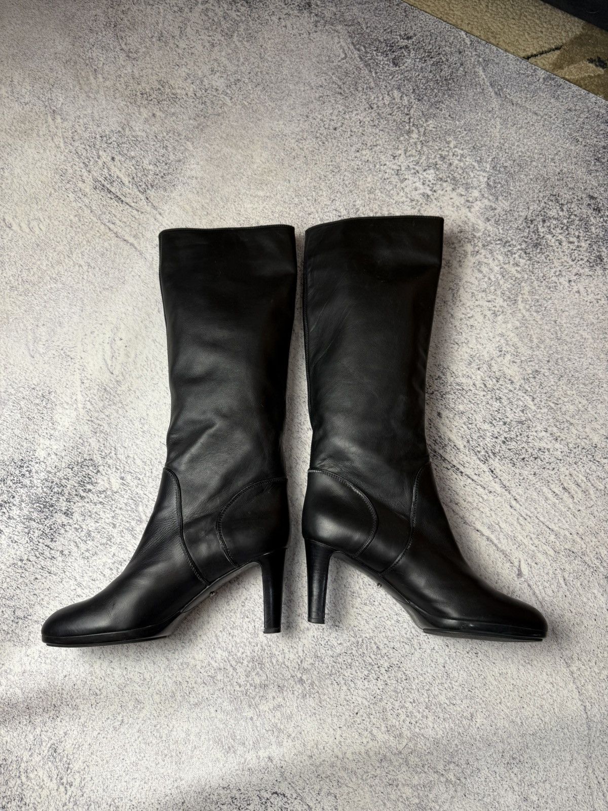 Sergio Rossi Sergio Rossi Black Leather Women's Boots Size US 10 / IT 40 - 15 Thumbnail