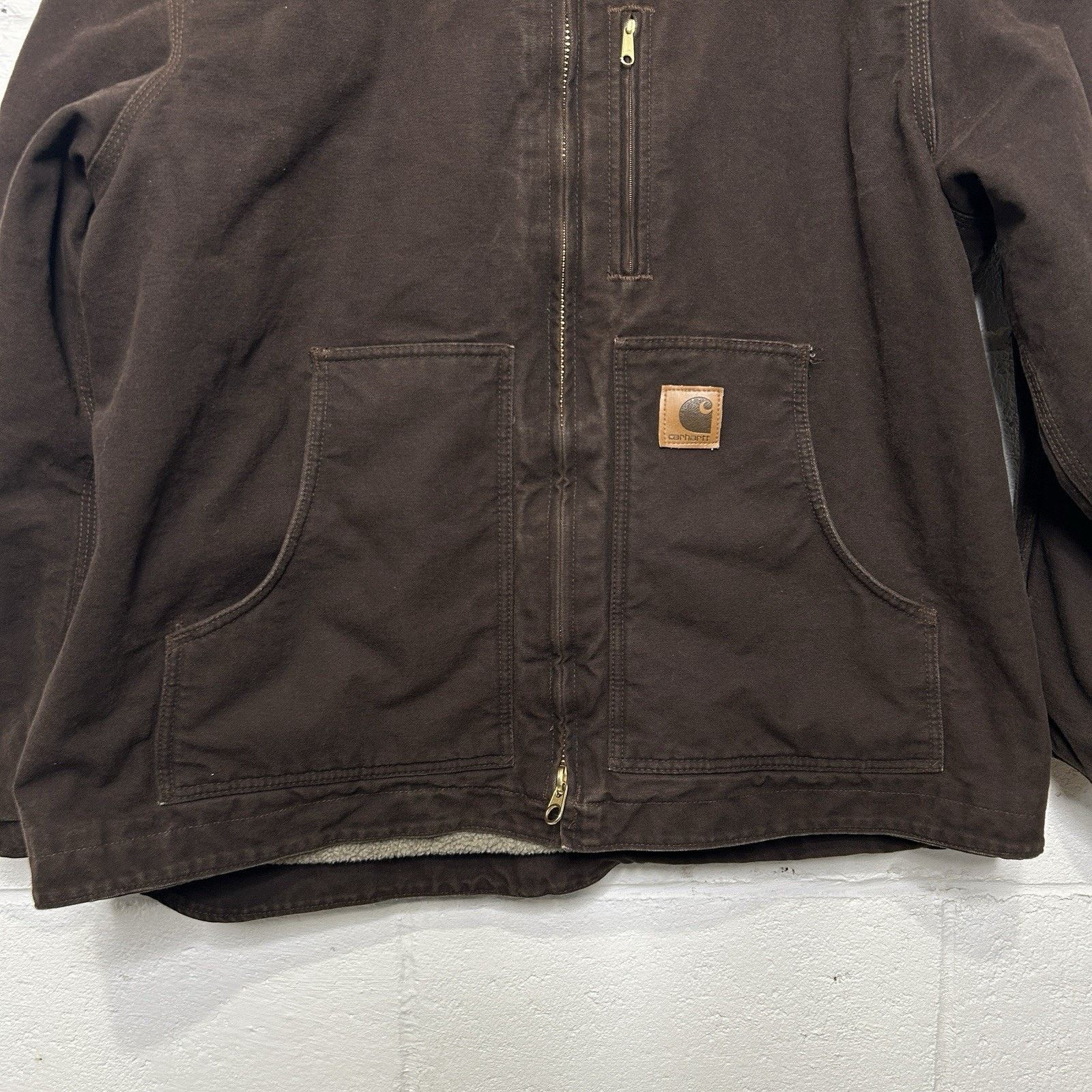 Carhartt Vintage Carhartt Sherpa-Lined Ridge Jacket “Dark Brown” C61 Size US XL / EU 56 / 4 - 4 Thumbnail
