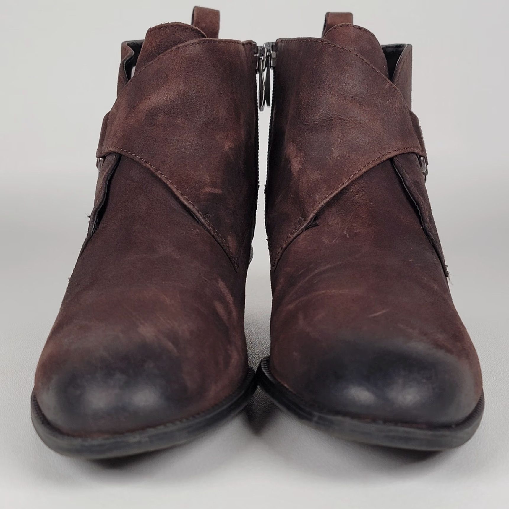 Franco Sarto Franco Sarto Royce Leather Ankle Boots Women's Dark Brown 9 M Size US 7 / IT 37 - 2 Thumbnail