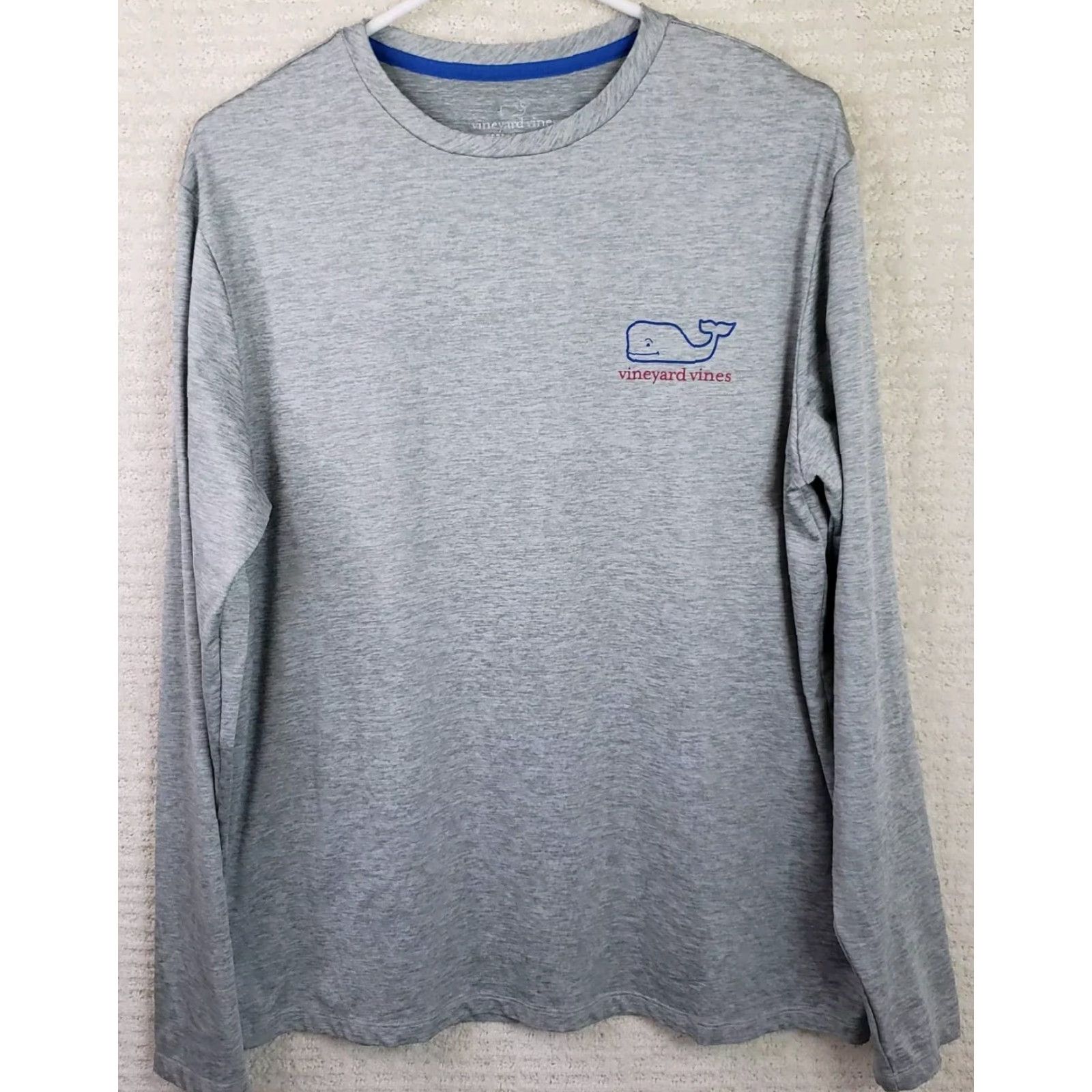 Vineyard Vines Vineyard Vines Men's M Gray Whale Logo Long Sleeve Tee Stretchy Polyester Spandex Shirt Size US M / EU 48-50 / 2 - 2 Thumbnail