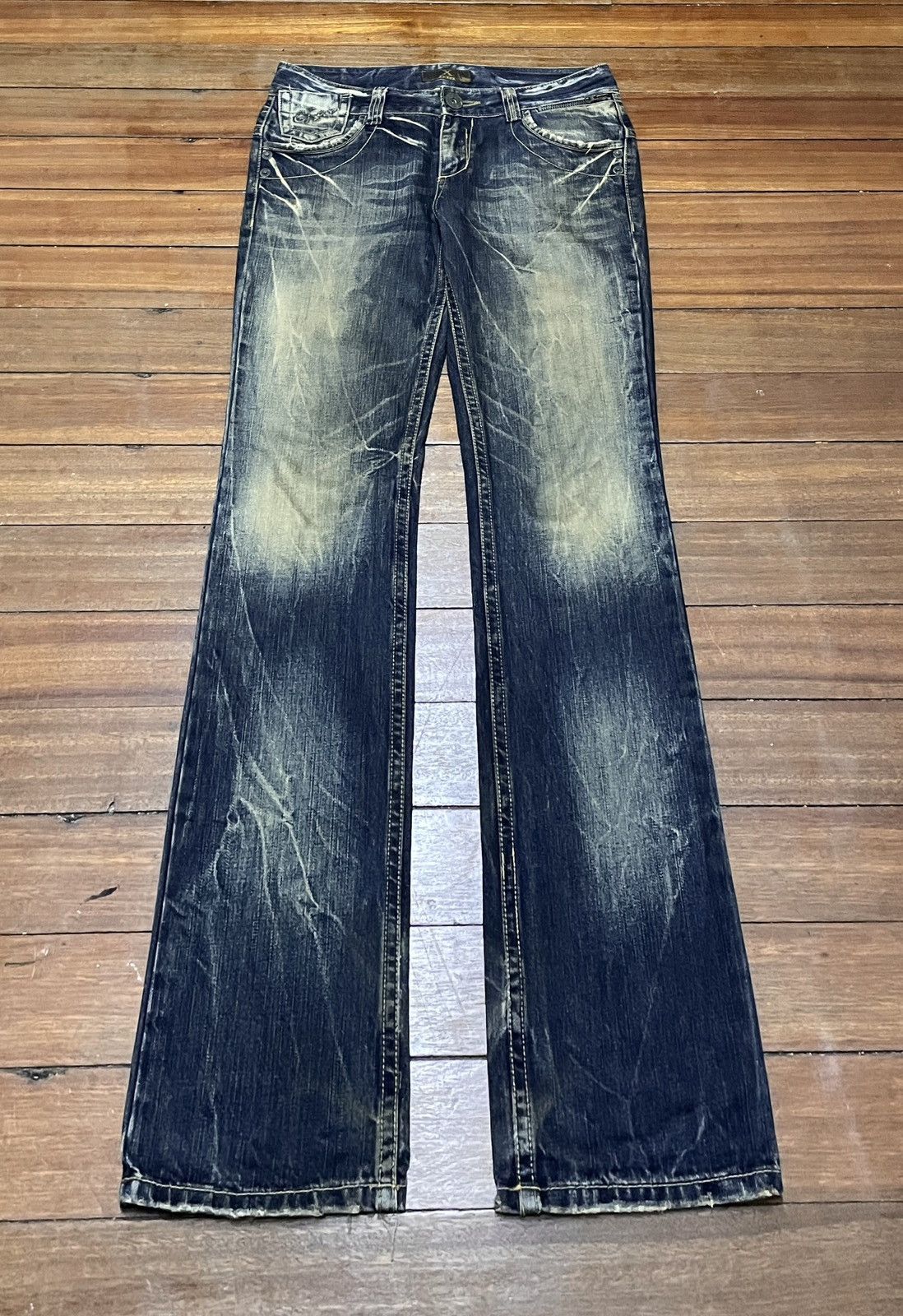 Very Rare Design Vintage Brand Xfrm Flash Flared Jeans 1990s