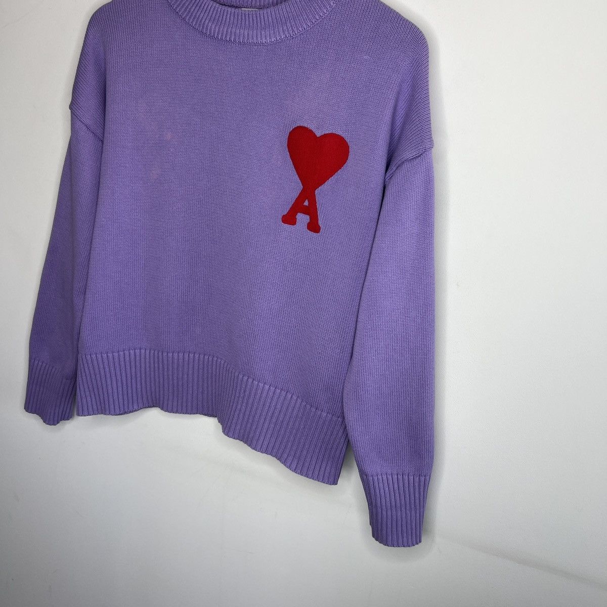 AMI × Designer AMI sweater jumper knitwear boxy purple Size M / US 6-8 / IT 42-44 - 2 Thumbnail
