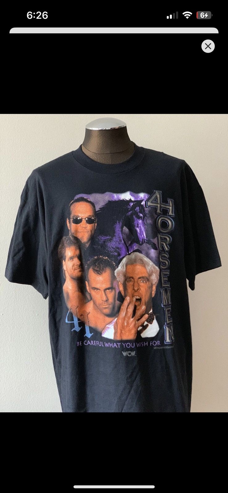 Vintage 4 Horsemen Ric Flair Be Careful What you Wish For 1998 WCW L Size US L / EU 52-54 / 3 - 1 Thumbnail