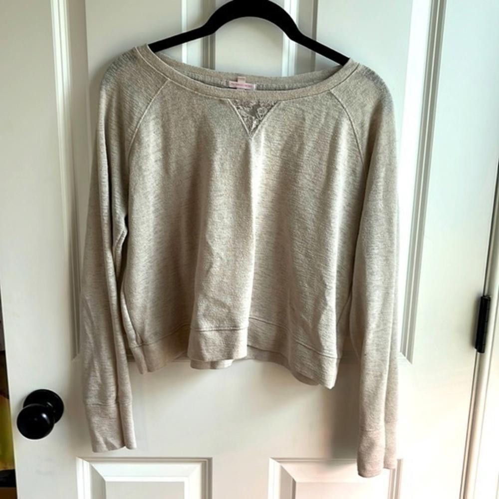 Designer Victorias’s Secret lace panel long sleeve crop top Size S / US 4 / IT 40 - 2 Thumbnail