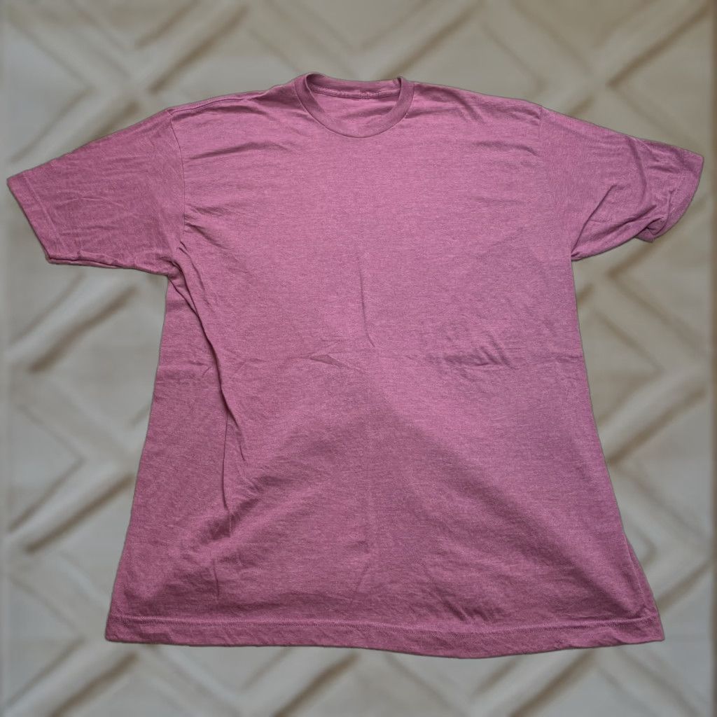 Vintage Unbranded Shirt Mens XL Pink Short Sleeve Solid Basic Adult Crew V-Neck Cotton Jersey 2020s Music Theme Men Size US XL / EU 56 / 4 - 1 Thumbnail