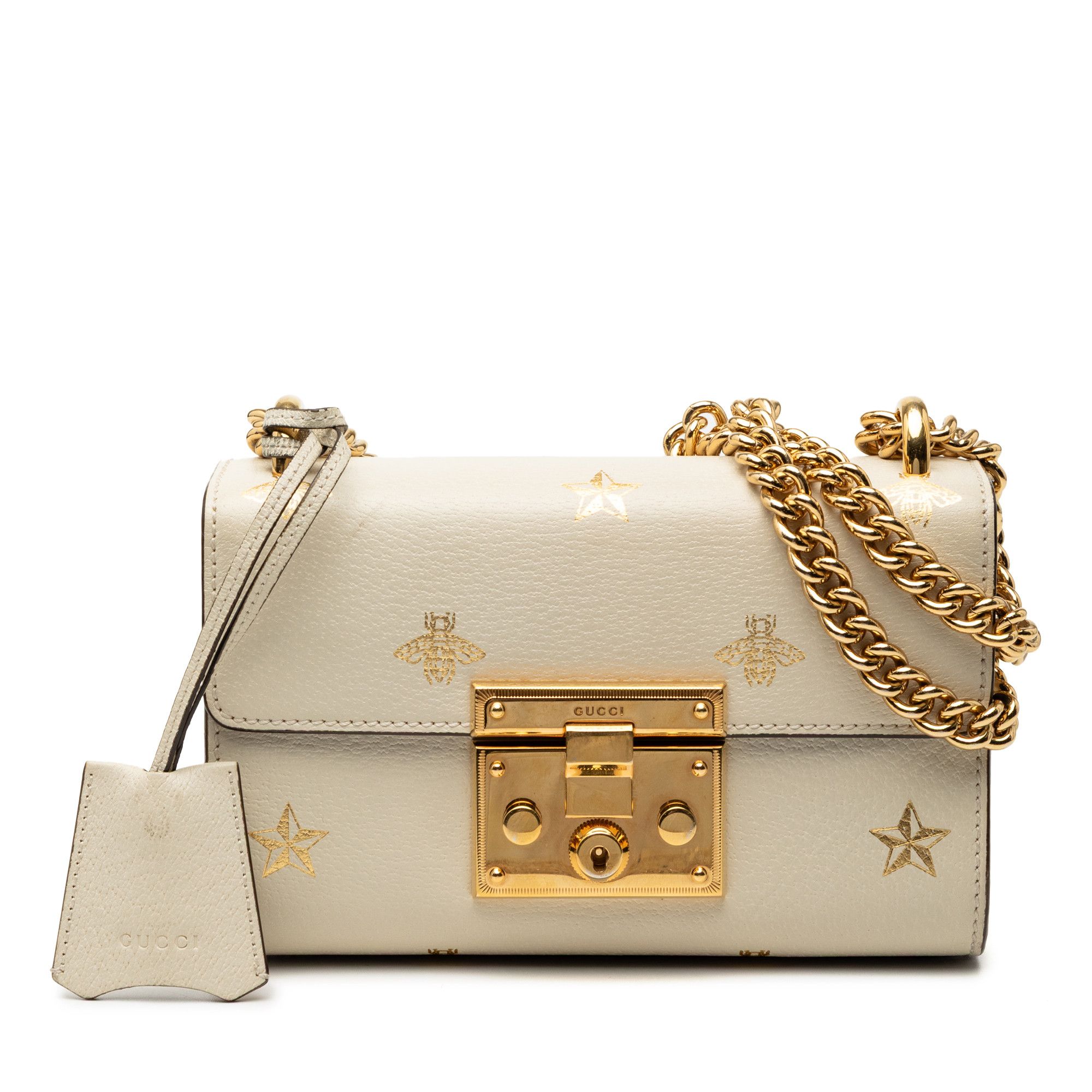 Gucci Gucci Small Leather Bee Star Padlock Crossbody Size ONE SIZE - 1 Thumbnail