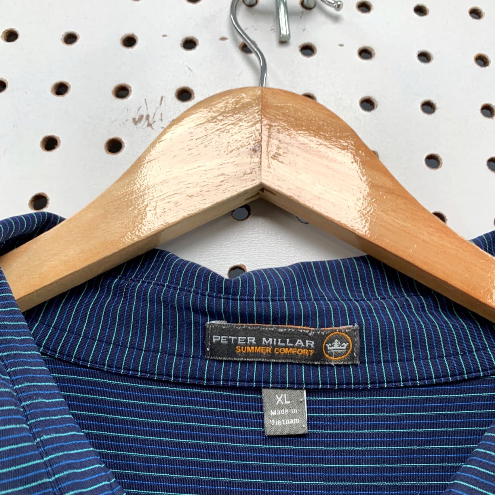 Peter Millar VINTAGE Peter Millar Summer Comfort Polo Shirt Blue White Striped Men XL Size US XL / EU 56 / 4 - 7 Thumbnail