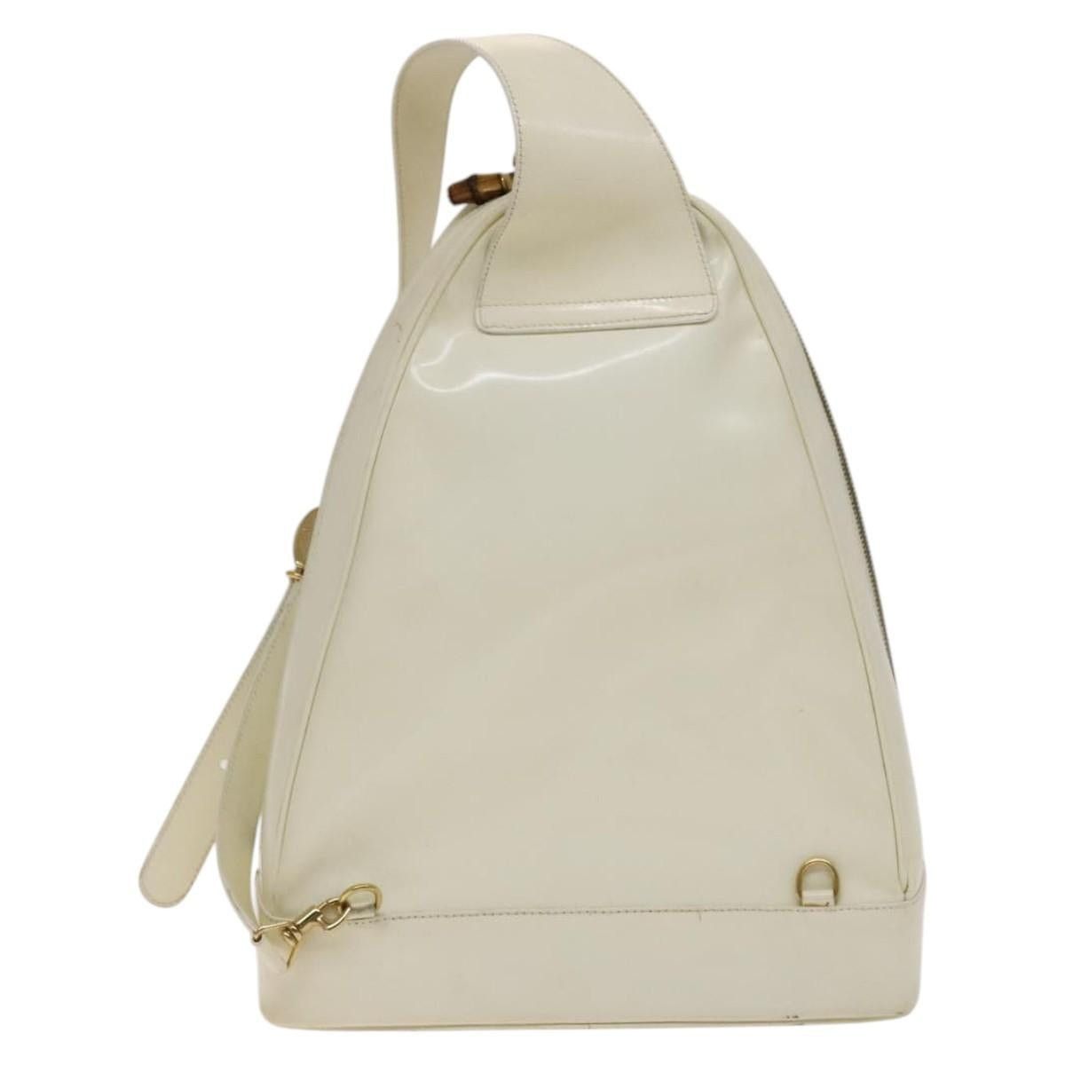 Gucci GUCCI Bamboo Body Bag Patent Leather White Gold 003 3444 Size ONE SIZE - 3 Thumbnail