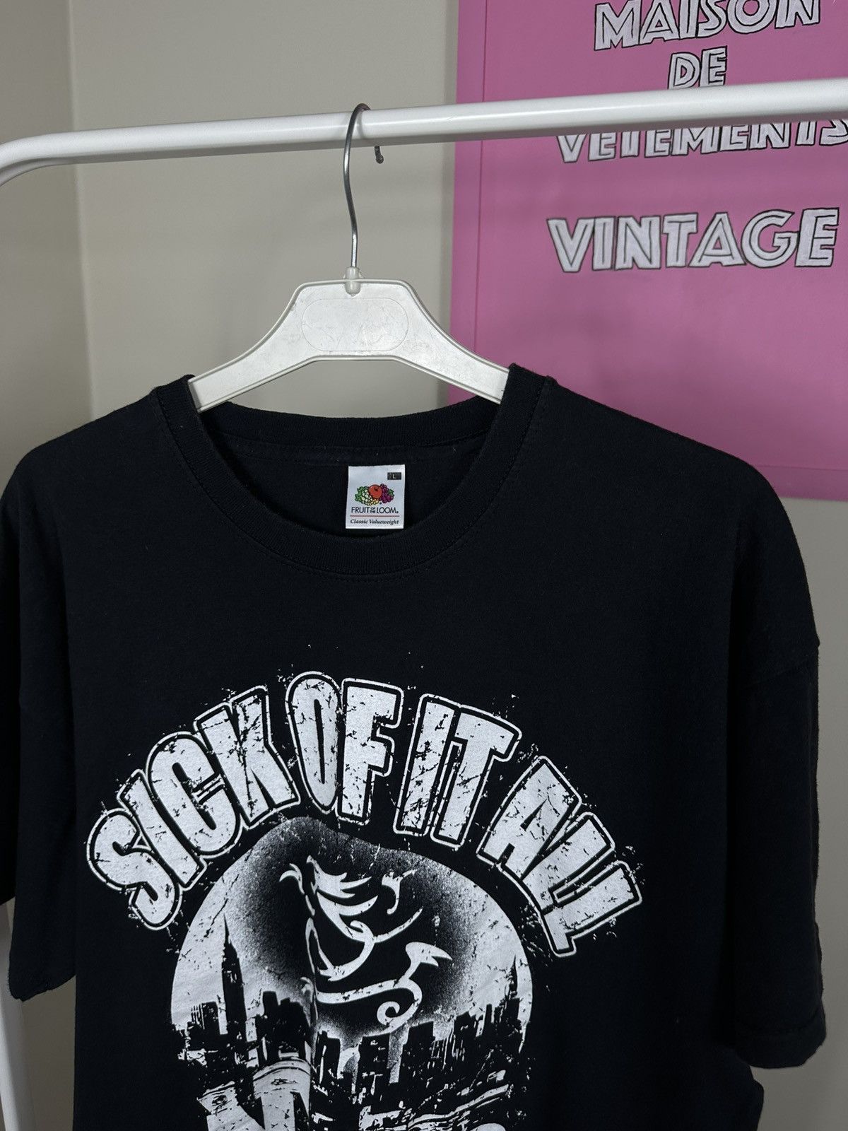 Fruit Of The Loom Sick Of It All NYHC Vintage T Shirt Size US L / EU 52-54 / 3 - 11 Thumbnail