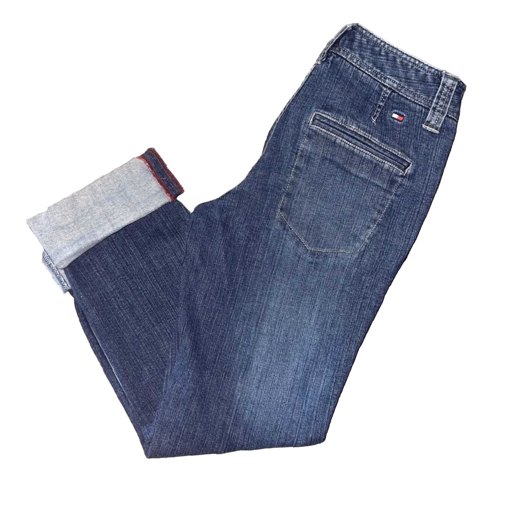Tommy Hilfiger VINTAGE Tommy Hilfiger Jeans Women’s 6 Denim Logo 90s Preppy Capris Blue Cotton Spandex Belt Loops Pockets Zip Mid Rise Regular Inseam 30" Size 28" / US 6 / IT 42 - 4 Thumbnail