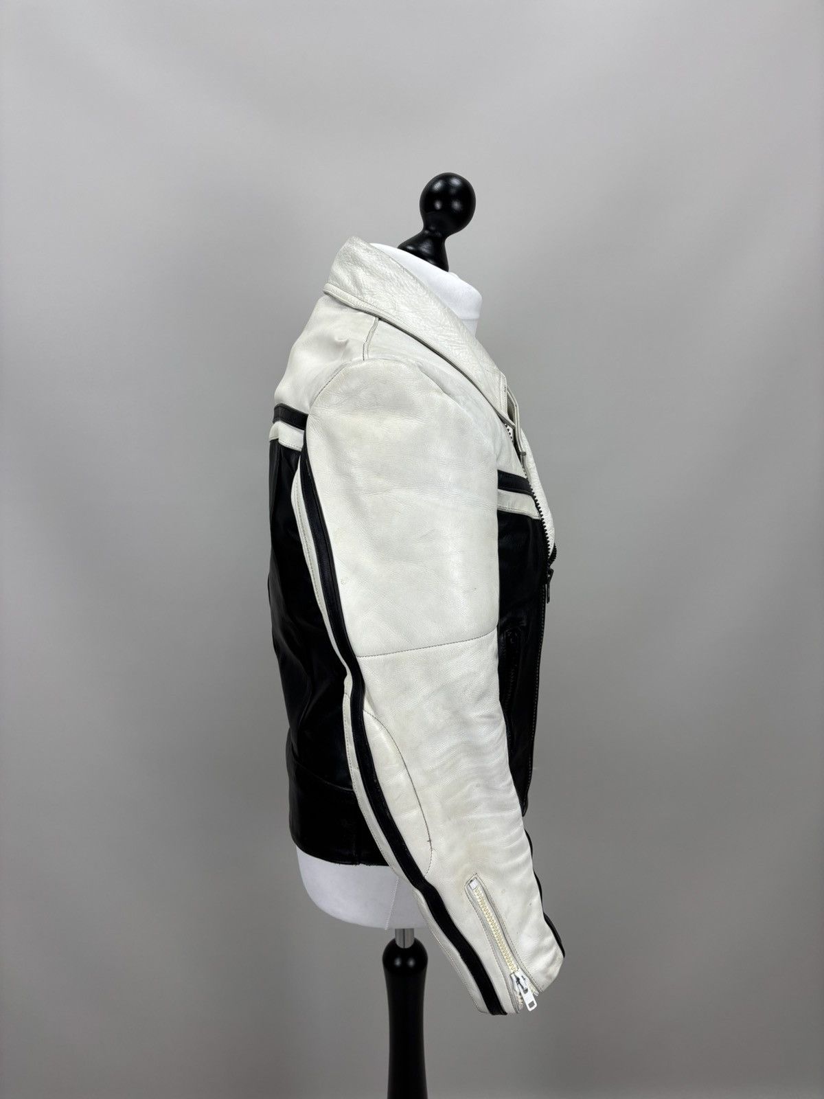 Other Mens leather biker jacket Higway Size 50 Color White/Black Size US M / EU 48-50 / 2 - 4 Thumbnail