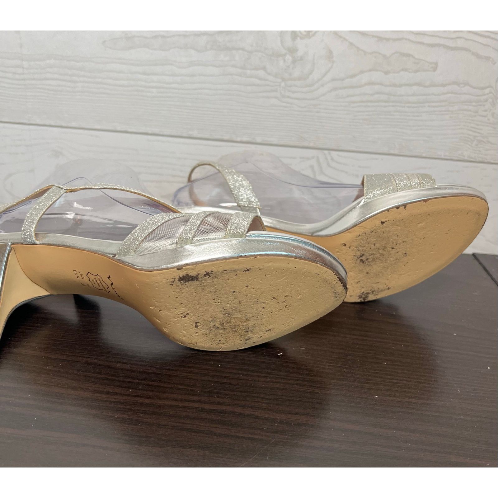 Other Nina silver glittery strappy heels Size 9 Size US 9 / IT 39 - 7 Thumbnail