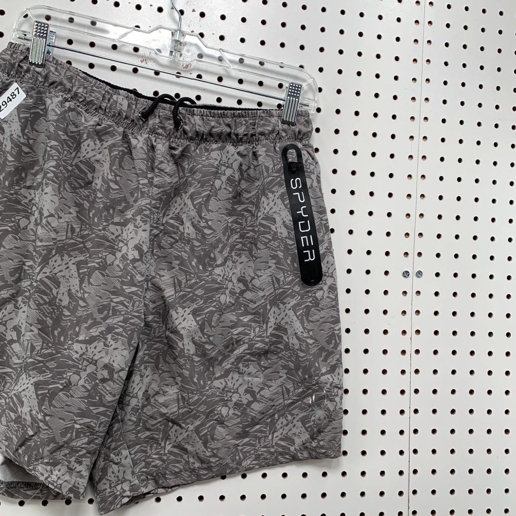 Spyder Spyder Swim Trunks Mens Large Fray Floral AOP Print ZIp Pocket Gray L Size US 33 - 3 Thumbnail