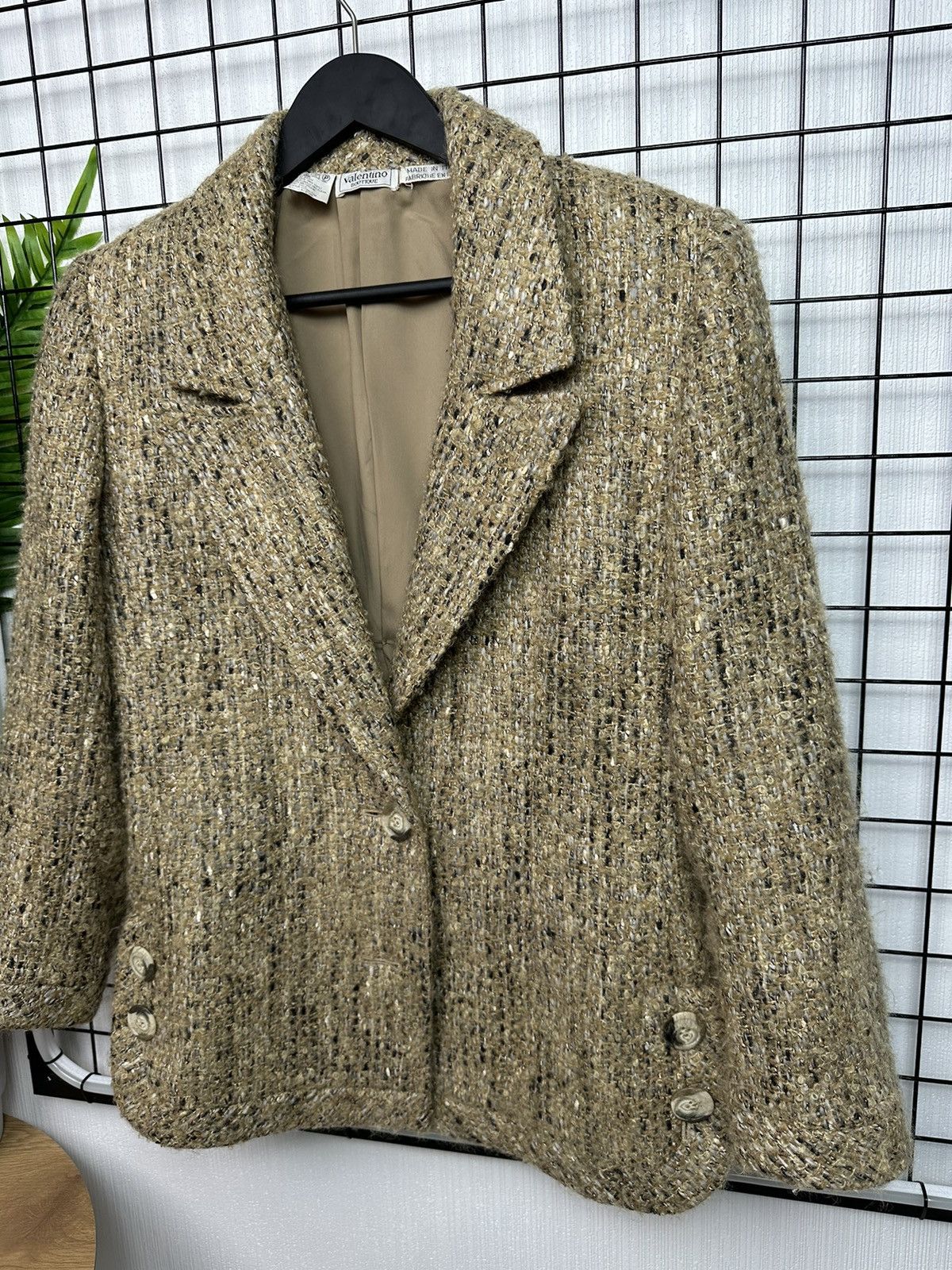 Giovanni Valentino × Valentino 🔥Rare Vintage Valentino Botique tweed Blazer Jacket Women 8 Size M / US 6-8 / IT 42-44 - 2 Thumbnail