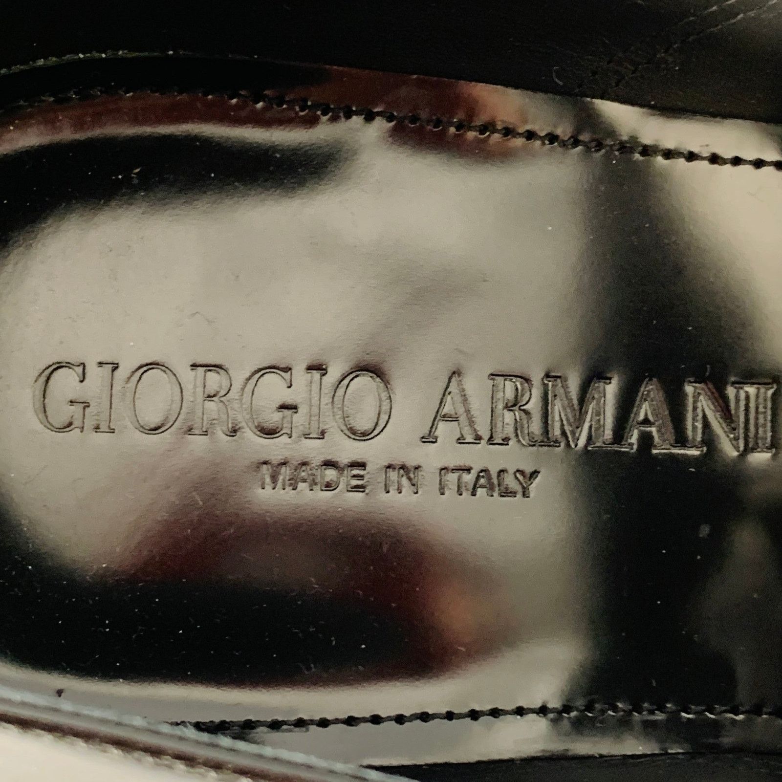 Giorgio Armani Size 6 Black Patent Leather Derby Lace-Up Shoes Size US 6 / EU 39 - 7 Thumbnail