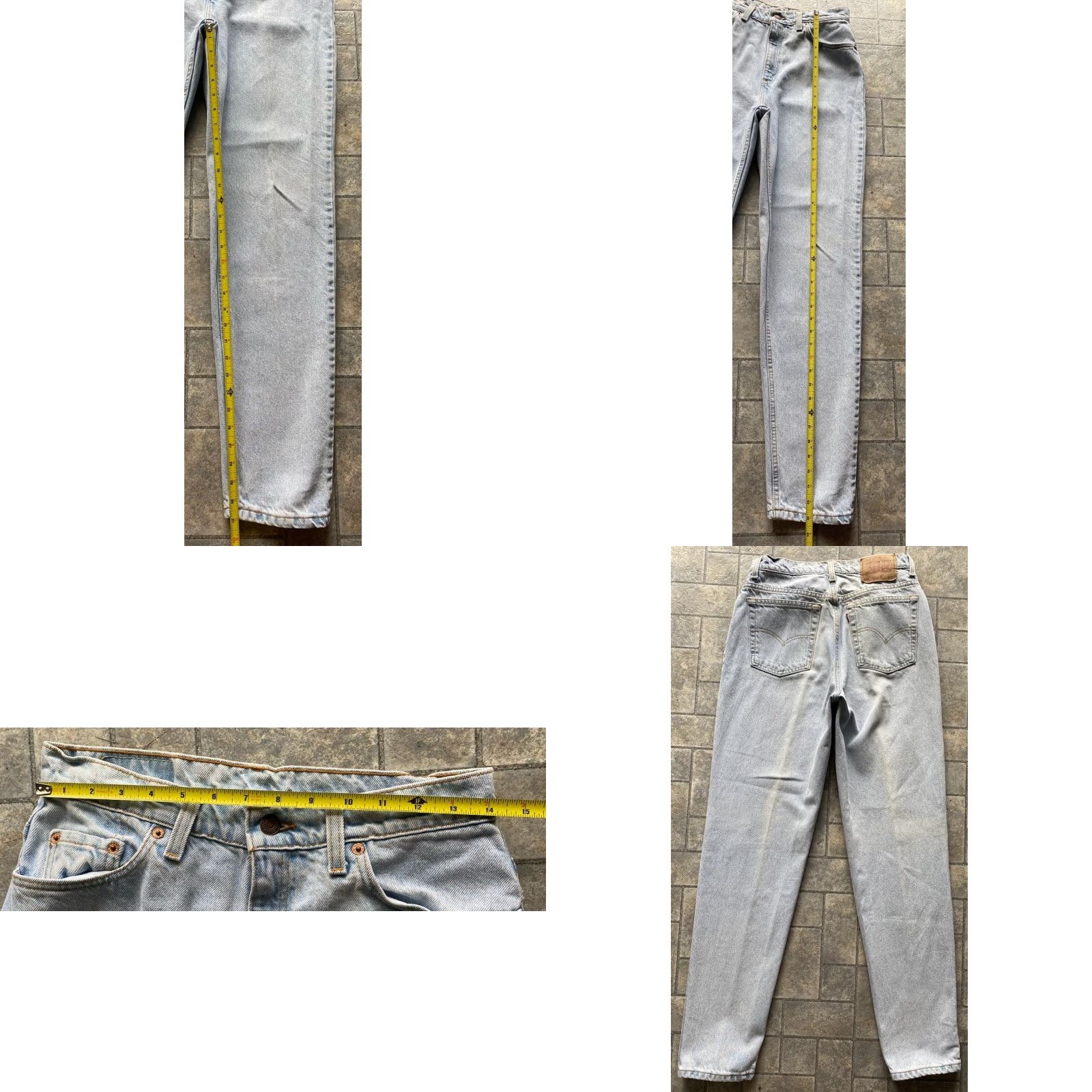 Levi's VINTAGE Levi’s 521 Womens Jeans Tapered Long 12 Light Blue USA 90s Made in USA Womens Size 34" / US 12 / IT 48 - 8 Thumbnail