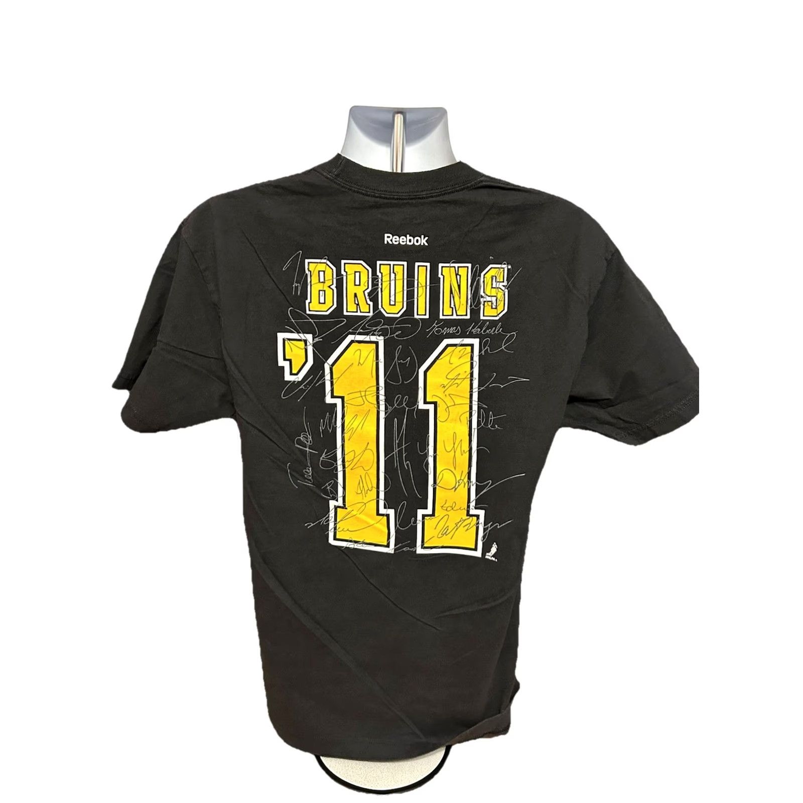 Reebok Reebok Boston Bruins T-Shirt Men Large Crew Neck Double-Sided Graphic Print Stanley Cup 2011 Champs Rebook Sports NHL Black Size US L / EU 52-54 / 3 - 2 Thumbnail