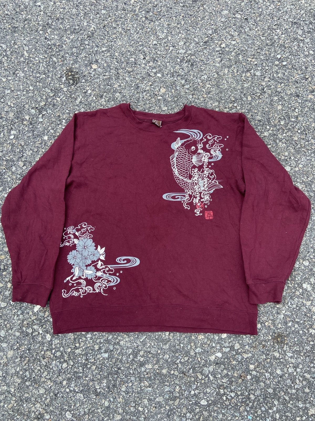 Japanese Brand × Vintage Vintage Sukajan Two Koi Sweatshirt Size US XL / EU 56 / 4 - 8 Thumbnail