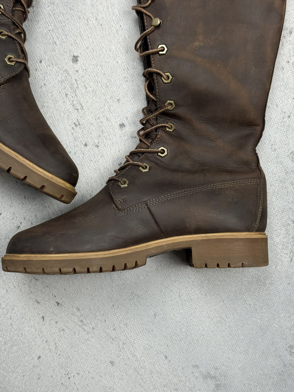 Timberland Vintage Timberland Tall Lace-Up Leather Boots Brown Women’s Size US 7 / IT 37 - 13 Thumbnail