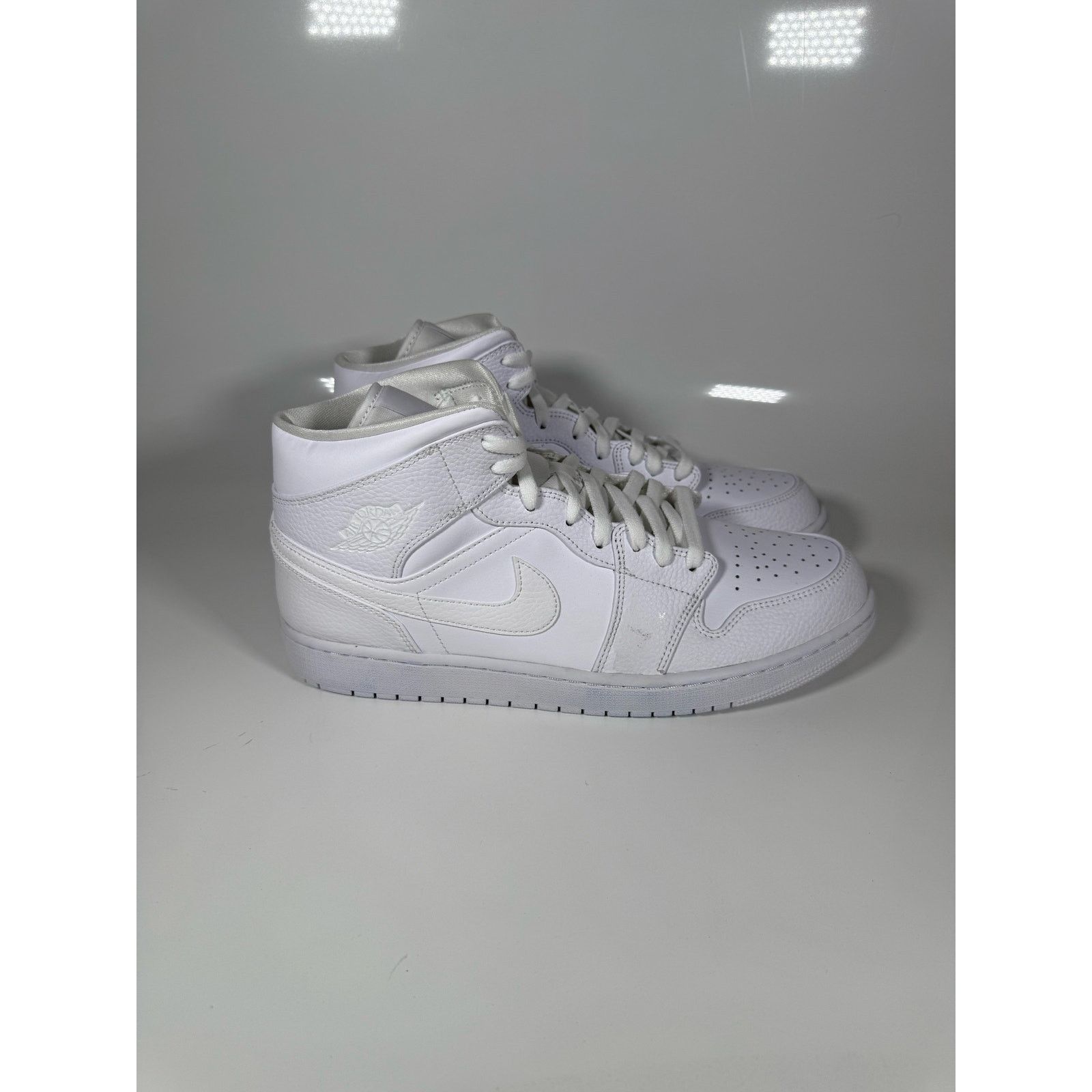 Nike Men’s Nike Air Jordan 1 Mid Triple White 554724-130 size 13 Size US 13 / EU 46 - 2 Thumbnail