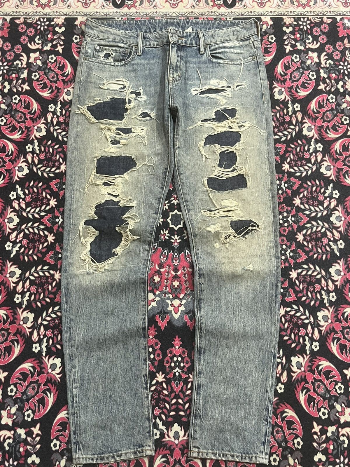 RRL Ralph Lauren Vintage Ralph Lauren Denim Destroyed Skinny Boyfriend Jeans Size 27" / US 4 / IT 40 - 1 Thumbnail