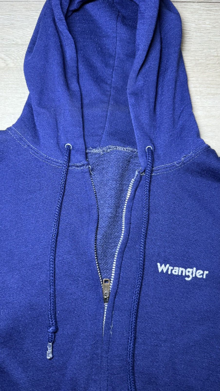 Wrangler Vintage / Y2K 1980s Wrangler SpellOut Zip Up Hoodie Size M / US 6-8 / IT 42-44 - 5 Thumbnail