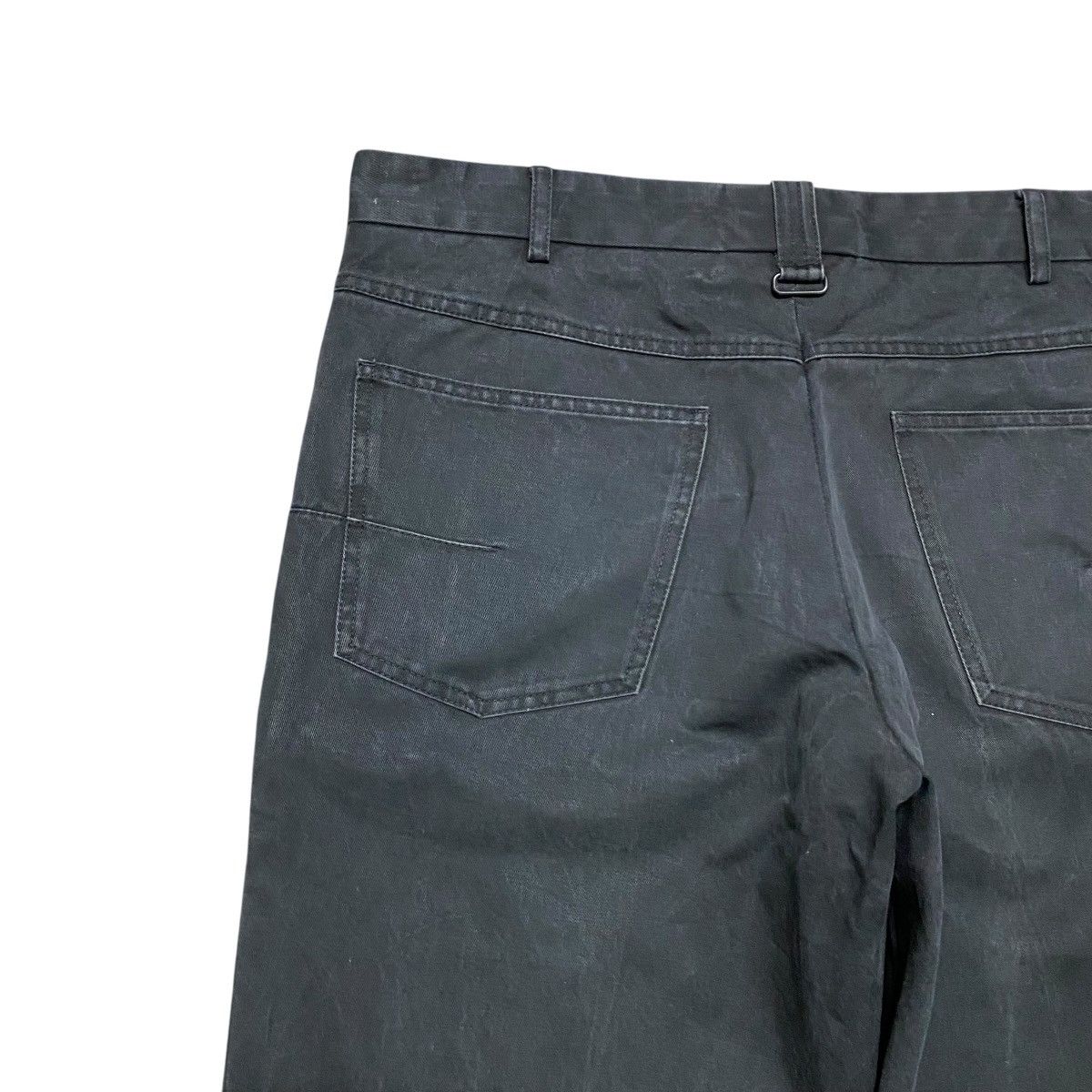 Dior × Hedi Slimane SS04 'STRIP' Dior Homme Black Faded Pants Leather Trimmed Size US 29 - 12 Thumbnail