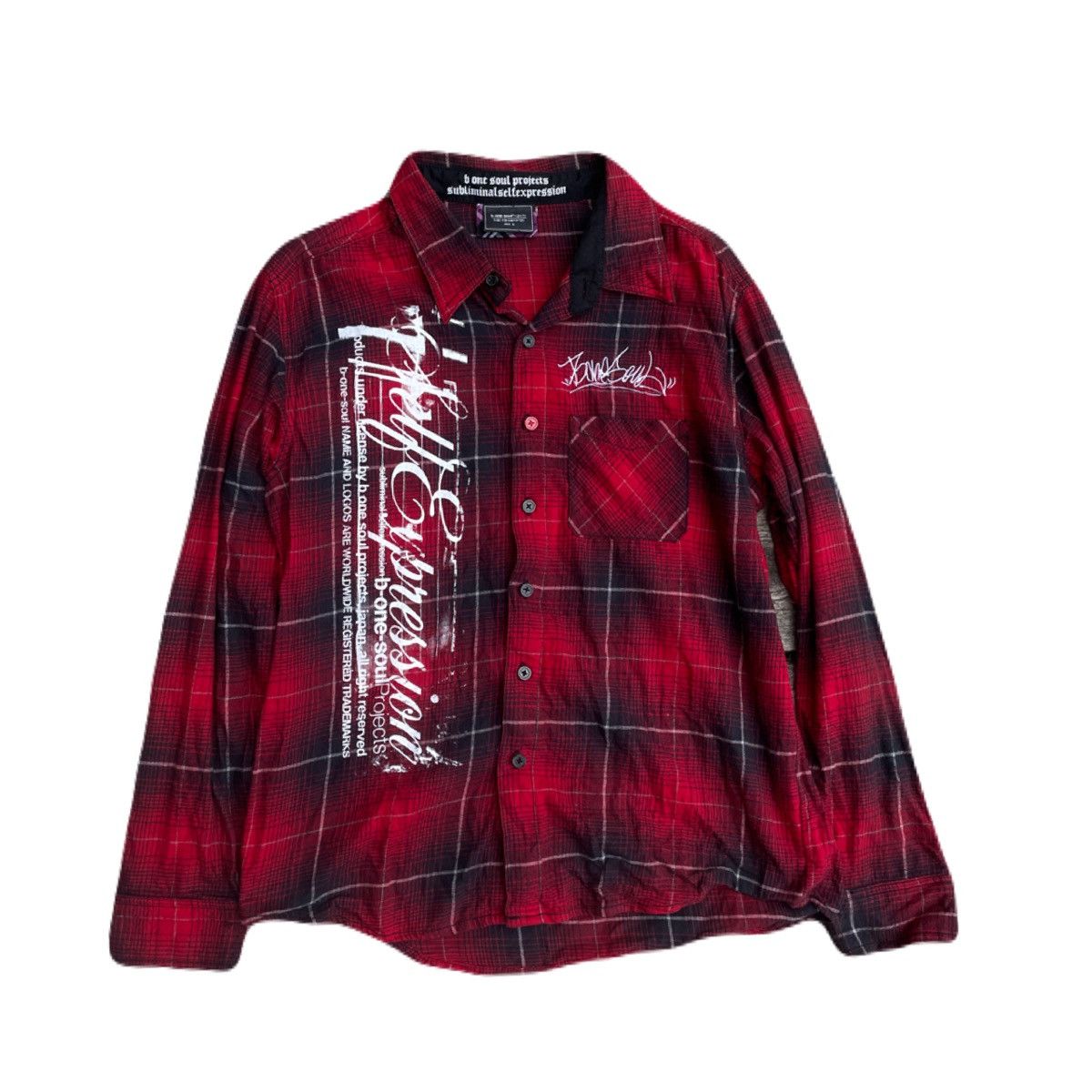 If Six Was Nine 2000s Japanese archive Vkei Poem Plaid Shirts Gyaruo Y2K Size US S / EU 44-46 / 1 - 2 Thumbnail
