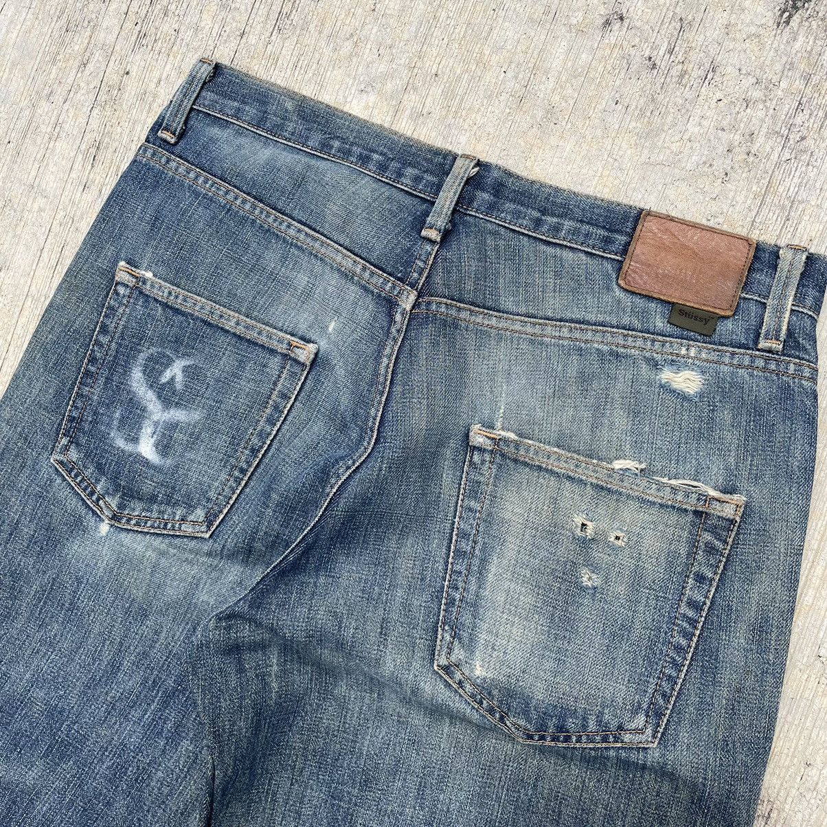 Stussy Vintage Distress Stussy Crown Rough Denim Size US 32 / EU 48 - 13 Thumbnail