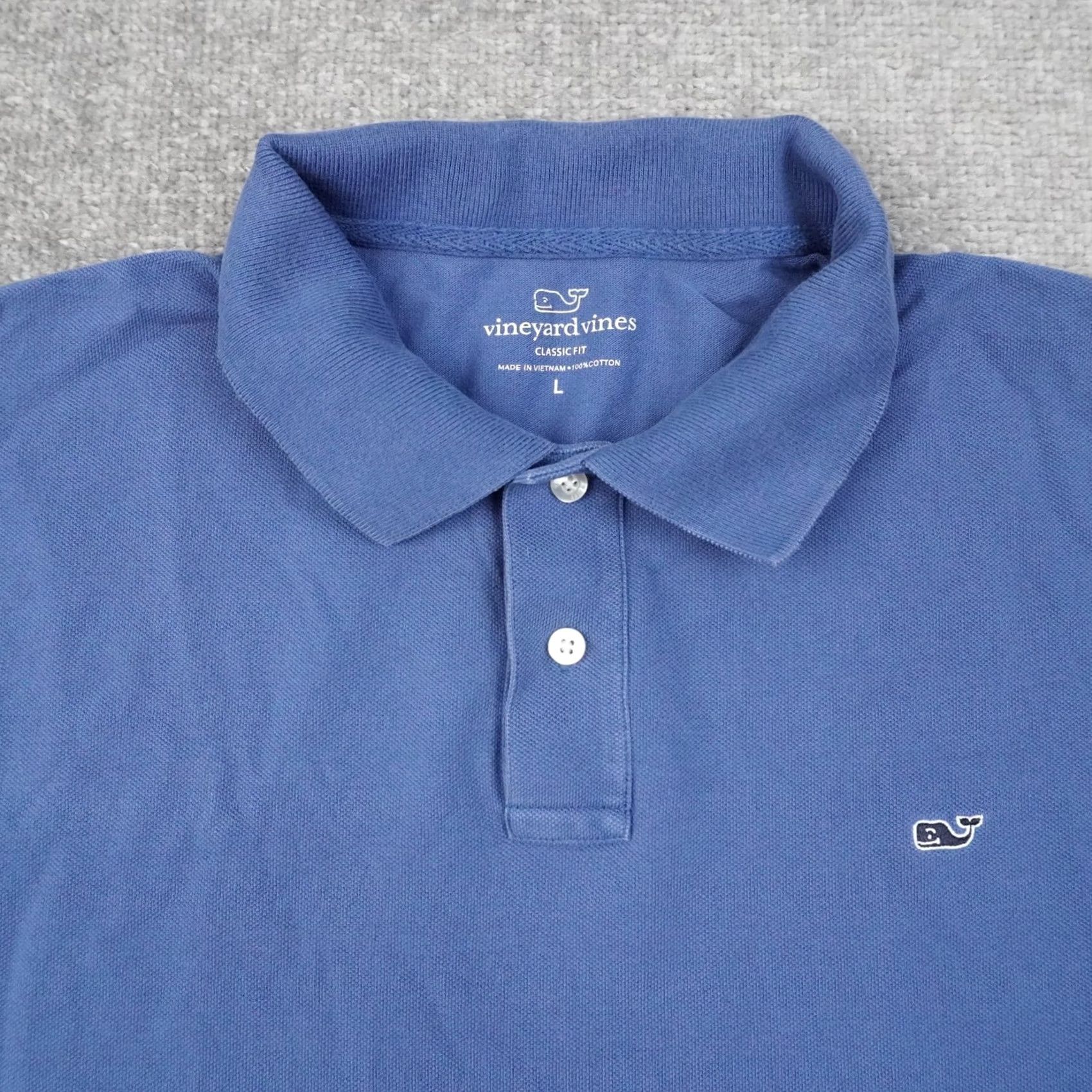 Vineyard Vines Vineyard Vines Classic Fit Mens Large Blue Cotton Polo Shirt - Vintage Size US L / EU 52-54 / 3 - 7 Thumbnail