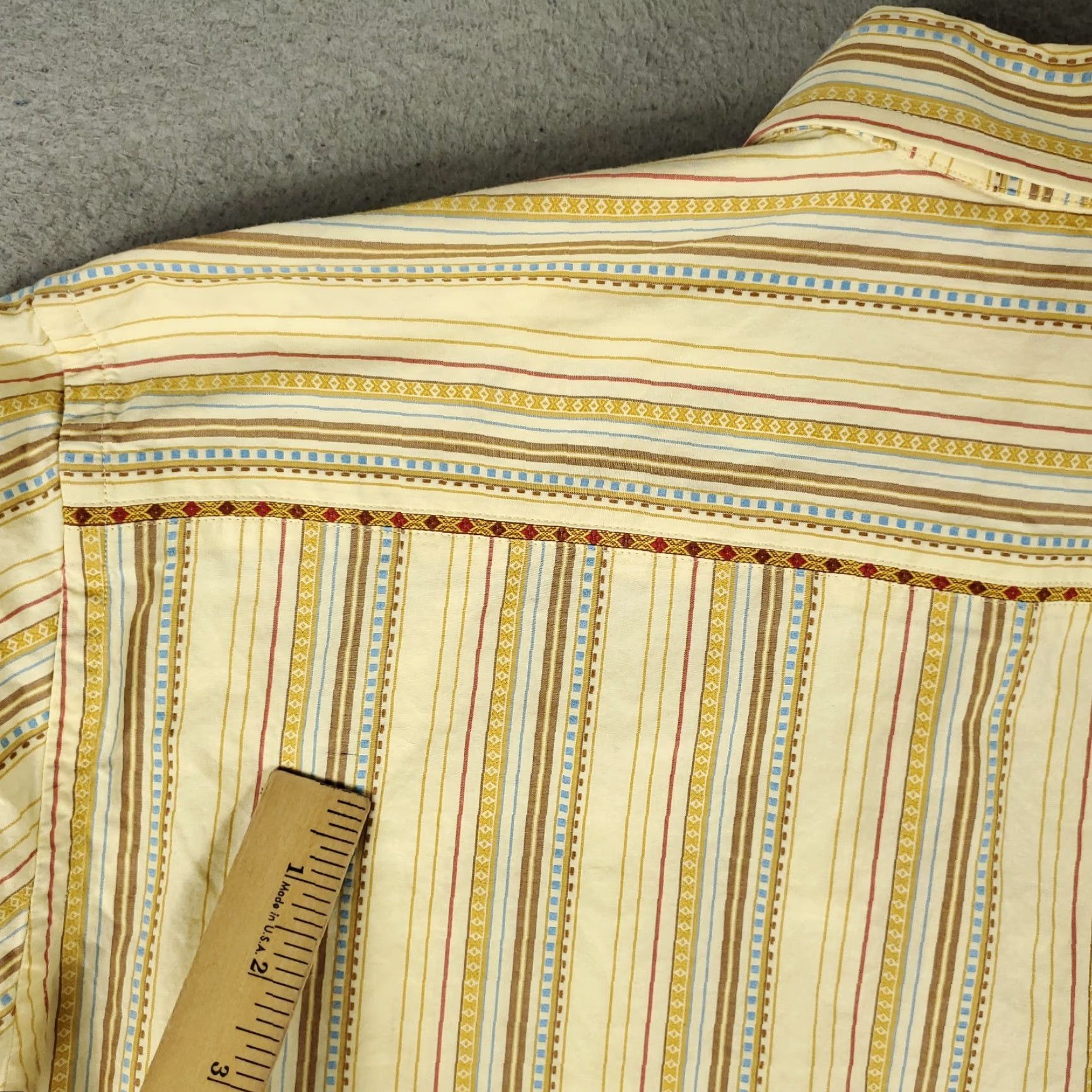 Robert Graham Robert Graham Shirt Mens XL Yellow/Beige Striped Button Up Long Sleeve Size US XL / EU 56 / 4 - 5 Thumbnail