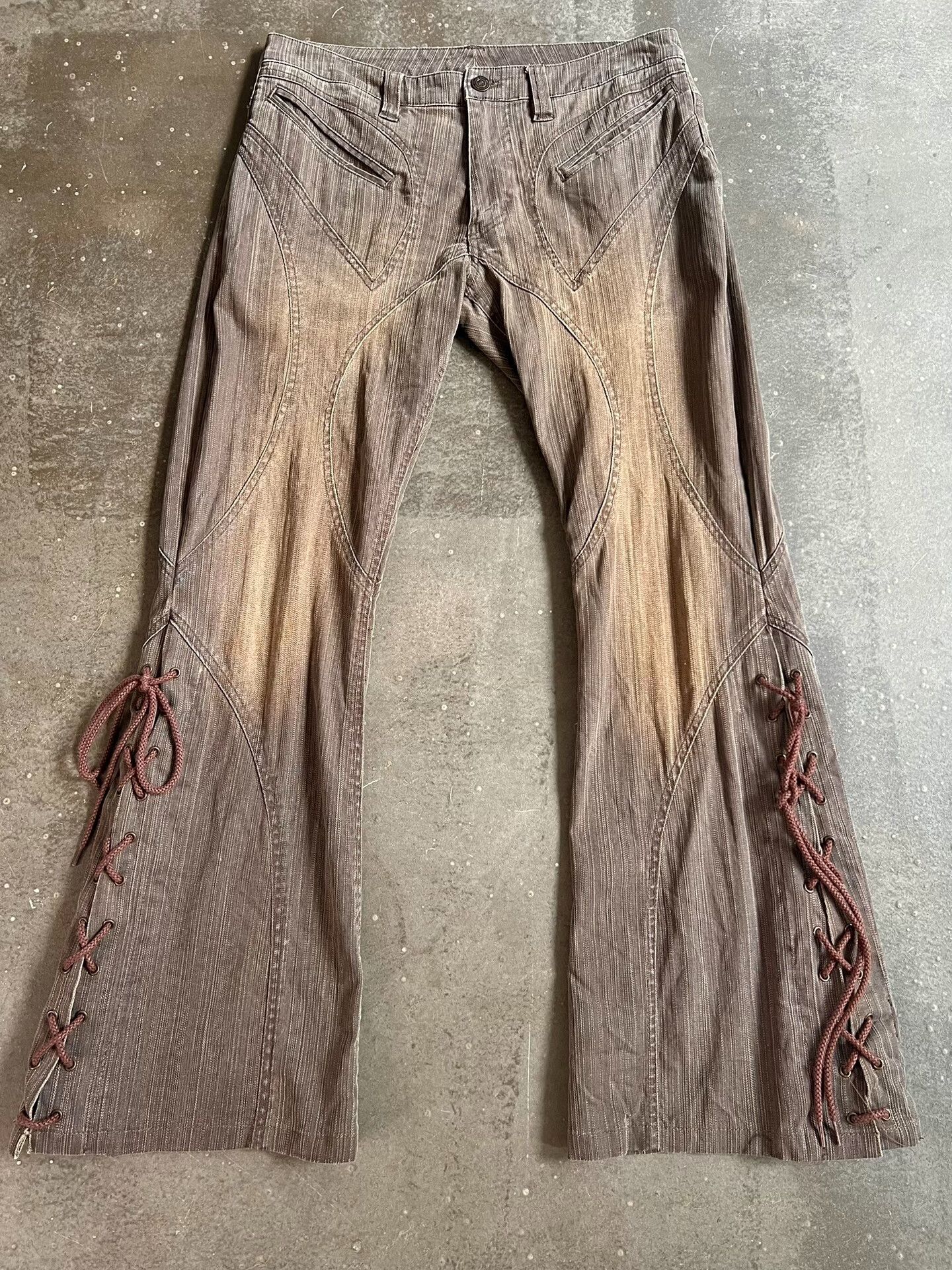 Tornado Mart Tornado Mart Bell Bottom Denim Pants Size US 30 / EU 46 - 1 Thumbnail
