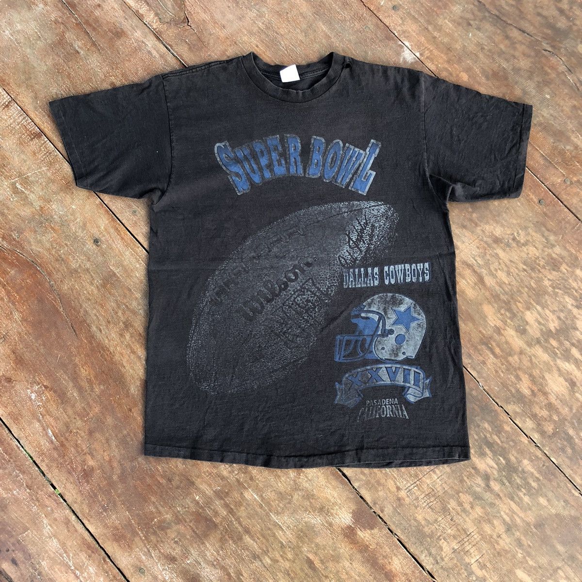 NFL Vintage 90s Thrashed Faded Super Bowl Rare T Shirt Size US XL / EU 56 / 4 - 2 Thumbnail