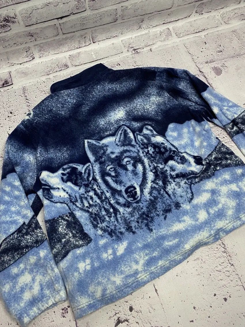 Vintage Vintage wolves fleece hooded jacket size M Size US M / EU 48-50 / 2 - 2 Thumbnail