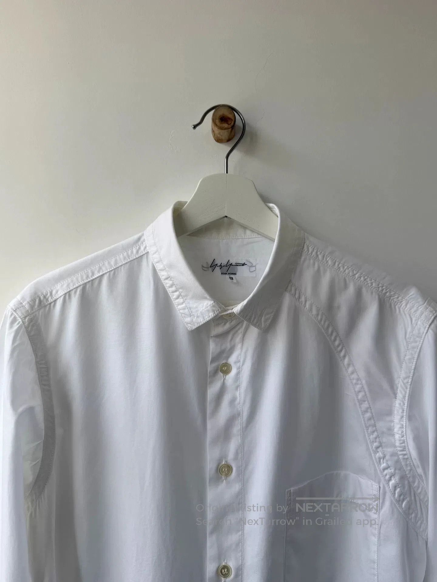 Yohji Yamamoto Yohji Yamamoto Pour Homme White Shirt. Size US L / EU 52-54 / 3 - 2 Thumbnail