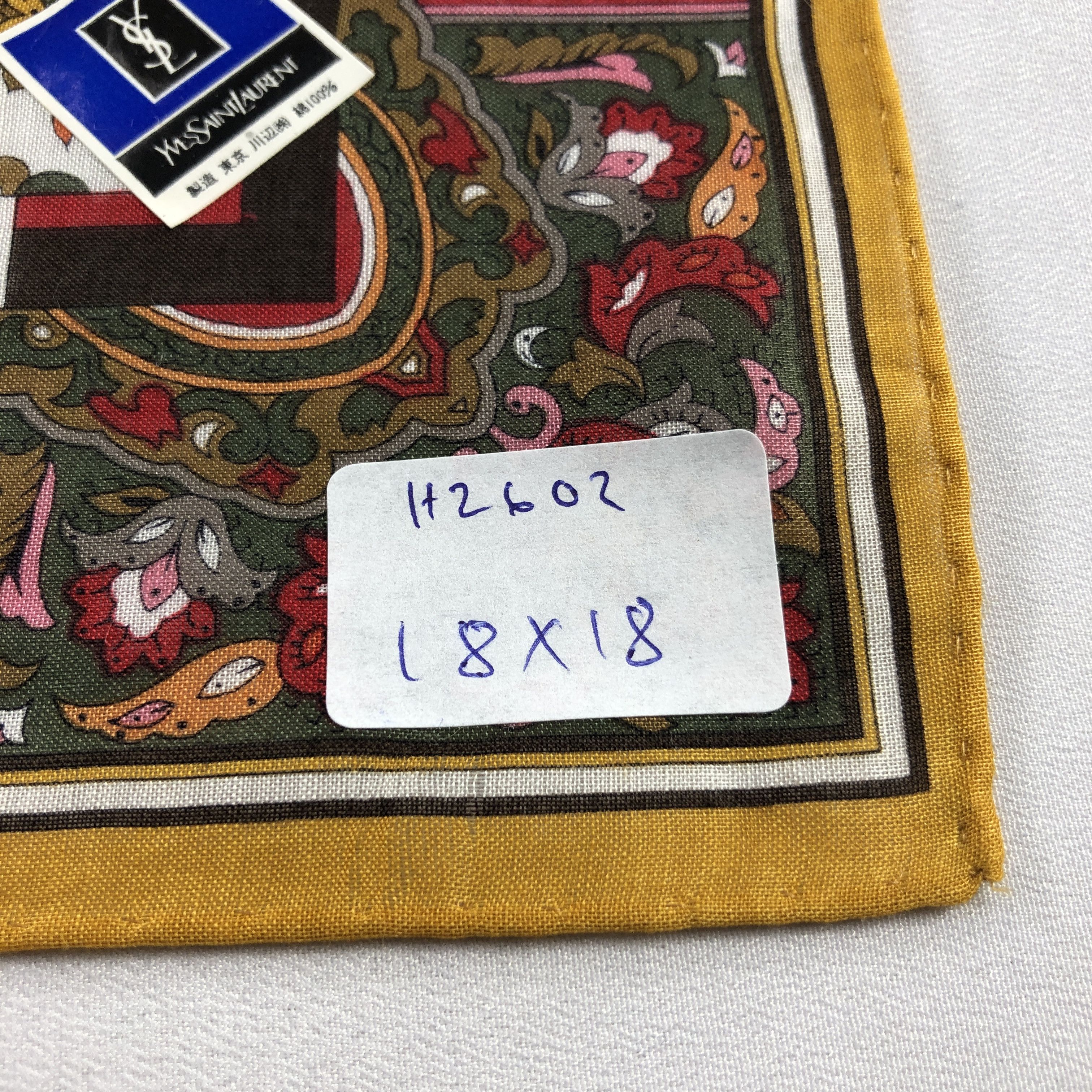 Vintage × Yves Saint Laurent YSL Paisley Handkerchief Neckerchief Bandana H2603 Size ONE SIZE - 5 Thumbnail
