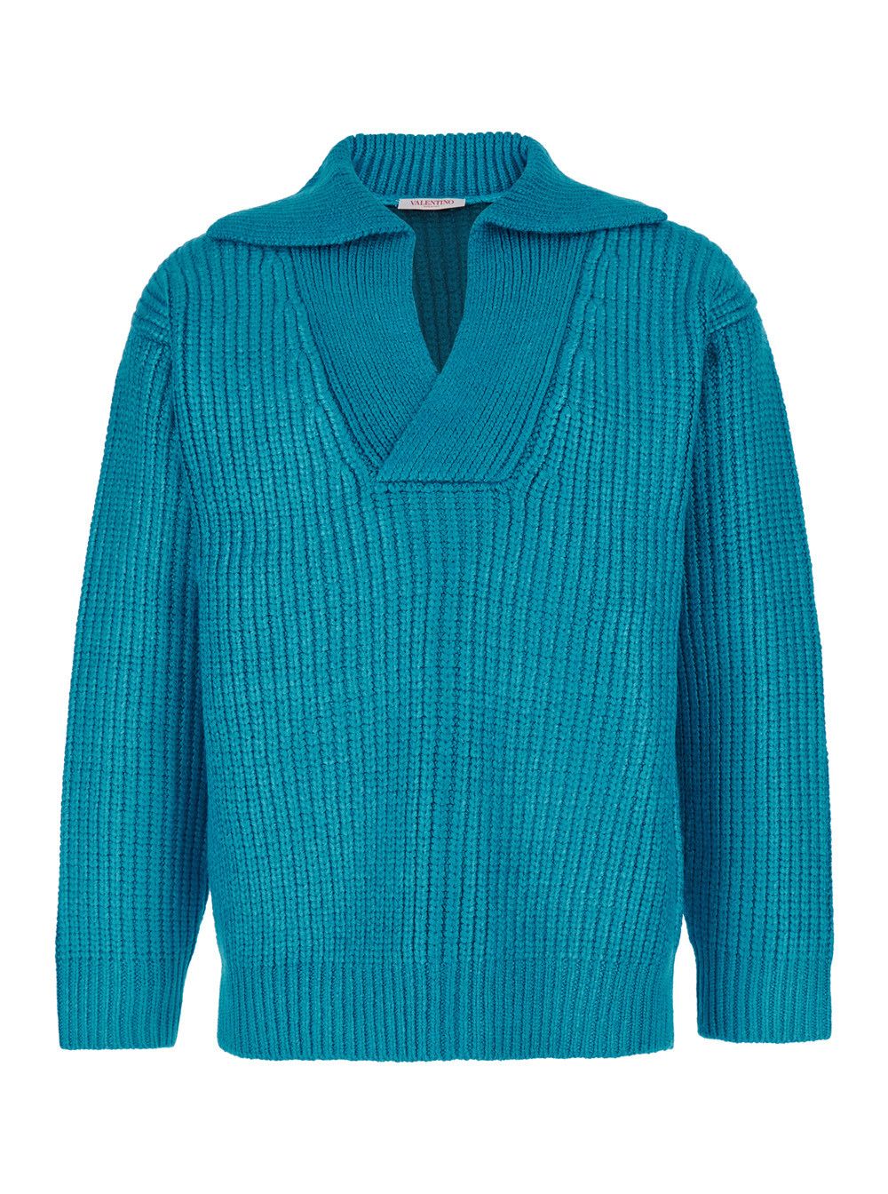 Valentino Light Blue Pullover with V Neck in Silk Blend Knit Man Size US M / EU 48-50 / 2 - 1 Thumbnail